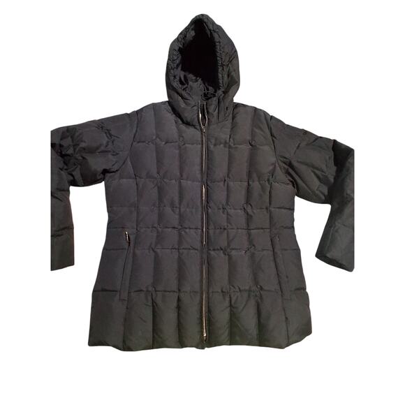 St. John's Bay Down Puffer Women's size Large Gorpcore Outwear Hooded jacket - Picture 2 of 9